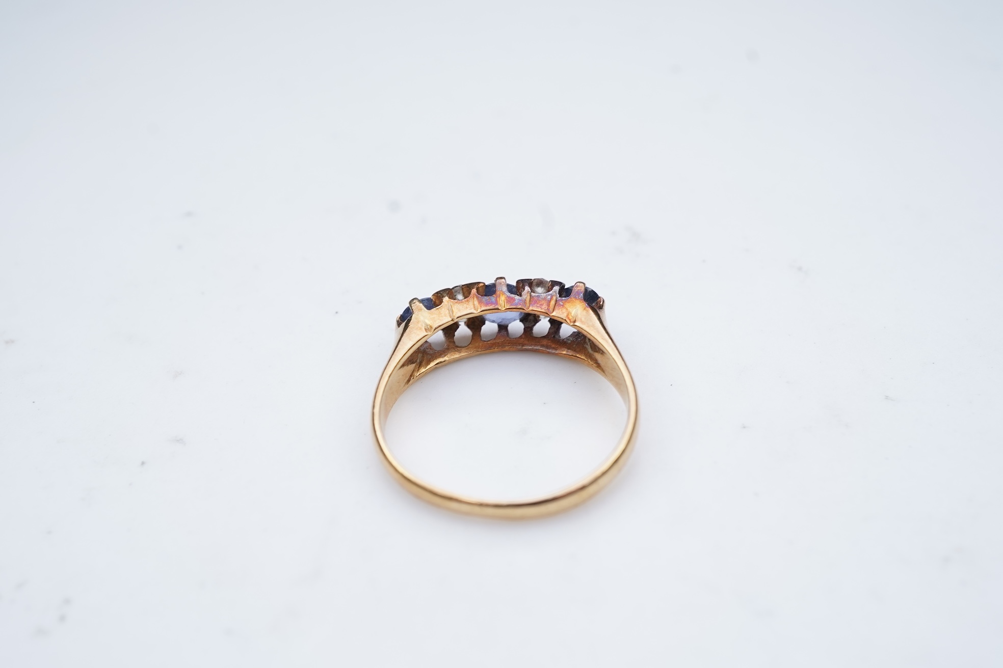 A sapphire and diamond ring
